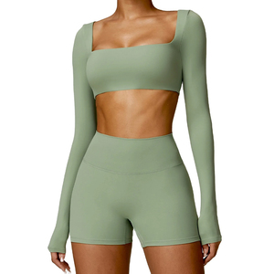 Unique 2026 <b>Women</b> Yoga Set 2 Pcs Sports Fashion Elastic Waist Fitness Custom Two Tone Yoga Set <b>For</b> Sale <b>Women</b> Fitness Yoga Set - Product Image 6