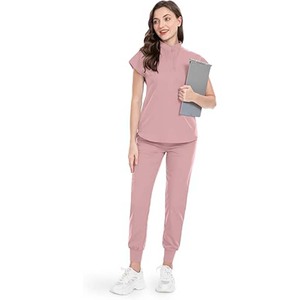 ชุดยูนิฟอร์มพยาบาลแบบยูนิเซ็กซ์ เป็นมิตรกับสิ่งแวดล้อม ผลิตจากผ้าฝ้ายฟลีซที่ยั่งยืน ระบายอากาศได้ดี สวมใส่สบาย เหมาะสำหรับโรงพยาบาลและคลินิก - Product Image 1