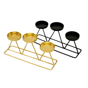 Candelabro moderno de metal negro mate de 3 brazos, candelabro de hierro nórdico minimalista para velas de pilar, para decoración de mesas de boda - Product Image 6