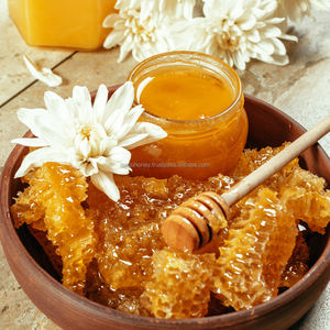 Miel de fleurs sauvages Multiflora dans un emballage en pot Mason Source d'énergie naturelle avec un goût et une texture uniques Produit alimentaire cru - Product Image 5