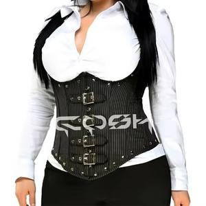 Corset à bretelles en acier de qualité supérieure personnalisé, à rayures fines, pour cosplay, Halloween, tenue de soirée - Product Image 3