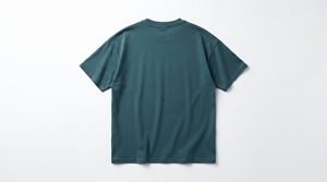 T-shirt décontracté pour homme, col rond, manches courtes, couleur unie, vert sarcelle foncé, coupe classique, en jersey tricoté 100 % coton, respirant et anti-boulochage - Product Image 2