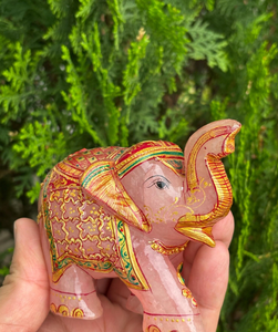 Hand Painted Pink Rose Quartz <b>Elephant</b> Statue Decorative Gemstone Animal Figurine Vastu Feng Shui Home <b>Decor</b> Gift - Product Image 1