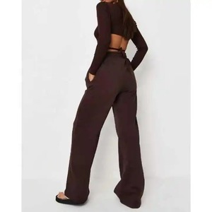 Pantalon de jogging évasé pour femme, personnalisé avec logo, respirant, style streetwear, avec poches, 100 % coton molletonné - Product Image 6