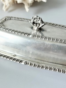 Silver Finished Butter Dish With Lid Used For Storing Butter Fresh And <b>Covered</b> On <b>Dining</b> <b>Table</b> Handcrafted From India - Product Image 4