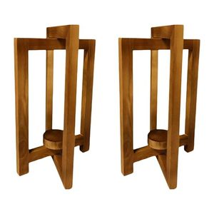 Handmade Solid Wood Candle <b>Holder</b> Stand Set Decorative Wooden <b>Tealight</b> <b>Holder</b> Modern Home Decor - Product Image 6