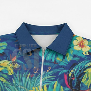 Camisa polo con cremallera de diseño personalizado y alta calidad para hombre - Product Image 3