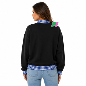 Sweat-shirt personnalisé à col montant motif État de Géorgie avec lettrage à carreaux écossais, imprimé sur le devant, bordure côtelée, écologique, vêtement d'hiver GA - Product Image 2