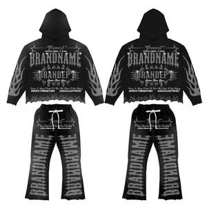 ชุดวอร์มผ้าฝ้ายแท้ 100% สำหรับผู้ชาย ชุดกีฬา ชุดออกกำลังกาย ชุดฟลีซเทค ชุดฝึกซ้อม ชุดวอร์มขาบาน - Product Image 1