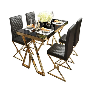 New Design Modern Rectanglur Dining <b>Tables</b> With <b>Marble</b> <b>Top</b> Luxury Dining <b>Table</b> 6 Seater Metal Dining <b>Table</b> X Shape Metal Base - Product Image 2