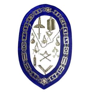 Masonic Jewel <b>Collar</b> Chain Custom Regalia Metal Chain with Decorative Pendant Holder Silver Finish for Lodge Officers Formal - Product Image 2