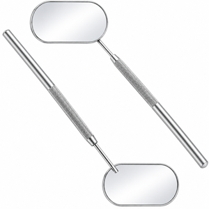 Lash <b>Mirror</b> Large Makeup <b>Mirror</b> for Eyelash Extensions Detachable Stainless Steel <b>Square</b> Round Lash Extension Pink - Product Image 5