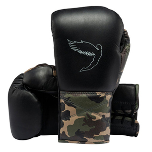 Conjunto de equipo de entrenamiento y sparring de boxeo personalizado: Protector de cabeza, protector inguinal, guantes con cordones, diseño de camuflaje en cuero, agarres para manos para exteriores - Product Image 3