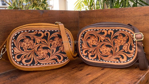 Wholesale High Quality Women's Hand Tooled Genuine Leather Crossbody Bag Western Luxury Fashion Cowhide Floral Purses & Handbags - Product Image 3