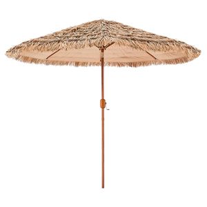 Ombrellone da Patio Stile Hawaiano da 2,7 m con Inclinazione, Paglia Sintetica Resistente e 8 Stecche in Metallo - Product Image 1