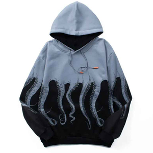 Nouveau Sweat à Capuche Personnalisé Brodé en Molleton 100% Coton Écologique Tendance Vintage Streetwear - Product Image 1