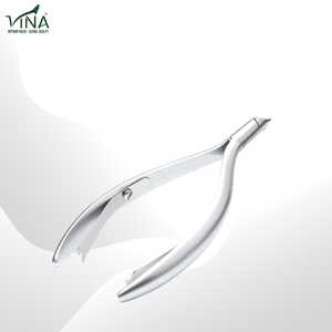 Vina VNC-05 Cuticle Nipper Professional Stainless Steel Grey Matte Finish Double Spring Short Curved Handle <b>Nail</b> <b>Tool</b> - Product Image 2