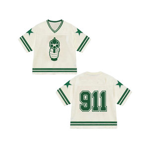 T-shirt en maille rétro, tenue urbaine tendance, tissu en maille doux et léger, t-shirt en maille rétro, style athlétique classique, respirant, été - Product Image 4