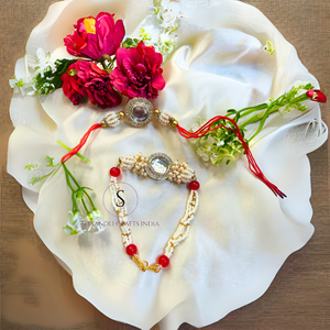 Rakhi en fil et pierre pour les saisons des fêtes, combo Bhaiya Bhabhi Rakhi (lot de 2), rakhi fait main pour la saison des fêtes - Product Image 2