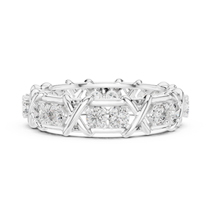 Ensemble de bagues classiques en diamants de laboratoire, or massif 18 carats plaqué rhodium, pour fiançailles, fêtes, Saint-Valentin, événements glamour et usage quotidien - Product Image 3