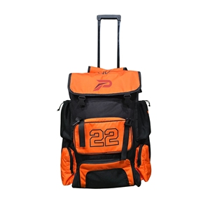 Protian Custom Baseball <b>Backpack</b> Orange Black 22 Number Nylon <b>Wheeled</b> Sports Bag 50-70L Capacity - Product Image 1