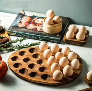 Modern Wooden <b>Egg</b> Storage Box - Multi-Compartment Kitchen Organizer for Fresh <b>Eggs</b> Perfect for Home Cooking Baking - Product Image 4