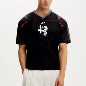 Custom Mesh Jersey American Football Fashion Jersey for <b>Men</b> Streetwear Oversized High Street Sports Jersey with Number Printing - Product Image 6
