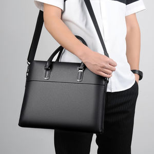 Premium Genuine Leather Laptop Bags Business Handbag Waterproof Eco-Friendly High Quality Organizational Pockets <b>Travel</b> Bag - Product Image 3