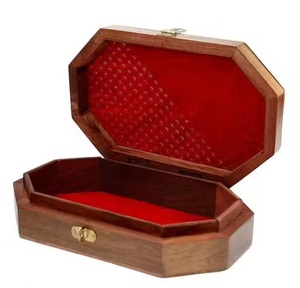 AHTE MANUEXPO UR-065 Caja de Joyería Octogonal de Madera con Forro de Terciopelo Rojo, Estuche de Almacenamiento con 6 Compartimentos - Product Image 1
