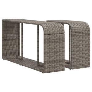 Étagère de rangement de taille moyenne en rotin PE gris et acier thermolaqué, durable et élégante - Product Image 2