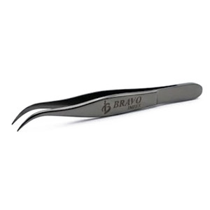 Private Label Black matte Lash Tweezers Fiber Tip Custom Logo Fiber Tip Volume Lash <b>Extension</b> Fiber Tip Eyelash Tweezers - Product Image 1