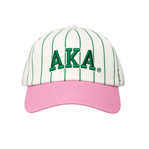   Casquette de baseball décontractée rayée blanc-rose brodée, réglable, en coton, avec visière pare-soleil, unisexe, style streetwear, mode sport - Product Image 1