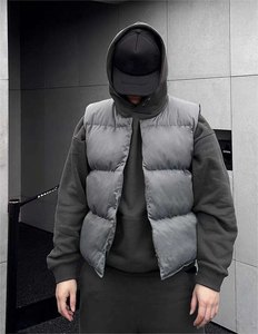 Chaleco Acolchado Impermeable de Lona con Cuello Alto y Logotipo Personalizado 2025 para Invierno, Estilo Urbano, Chaqueta sin Mangas con Frente Sólido, Acabado ODM - Product Image 5