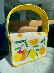 Sac à bandoulière artisanal en perles de rocaille roses motif palmier, sac à rabat en perles de verre motif île tropicale, sac à main tendance pour femme, été, plage - Product Image 4