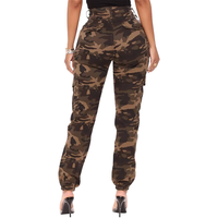 Pantalones Vaqueros Cargo de Mujer de Alta Calidad, Estilo Vintage Camuflaje Y2K con Lazo, Cintura Alta Regular, Efecto Desgastado, Pierna Ancha con Bolsillos