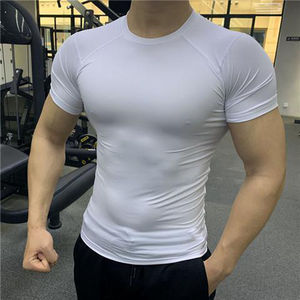 T-shirt de sport pour homme en gros, séchage rapide, coupe ample, compression, col rond, respirant à l'avant - Product Image 3