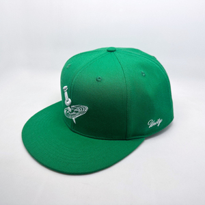 Green 6-Panel Snapback <b>Cap</b> With Embroidered Chess Piece Logo Front Panel Unisex Casual Hat Fitted Style Twill Fabric - Product Image 3