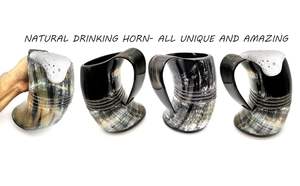 Grand Chope à Bière Artisanale en Corne de Bœuf Style Viking pour Miel et Bière – Le Cadeau Idéal pour les Vrais Hommes - Product Image 2