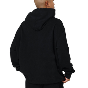 Sweat à capuche homme coupe ample 100% coton, col montant, écologique, respirant, hiver, couleur unie, design personnalisé, formel, séchage rapide - Product Image 3
