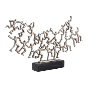 Metal Figurative Sculpture 22x13 Inch Handmade Artistic Tabletop Decor Contemporary Living Room <b>Decoration</b> - Product Image 4