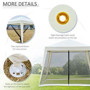 Gazebo da Esterno 10x10 Beige con Pareti Laterali in Rete, Tenda per Feste e Protezione Solare - Product Image 6