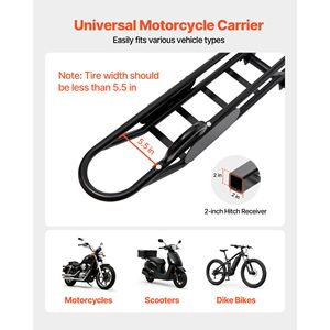 Portamoto da Gancio Traino in Acciaio Rinforzato, Capacità 227 kg, con Dispositivo Antiribaltamento e Cinghie Stabilizzatrici per Scooter - Product Image 6