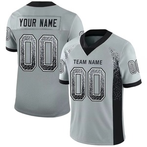 Custom Name and Number Jersey Drift Fashion <b>Silver</b> White Black <b>Mesh</b> Football Jersey Breathable Sports American Football Jersey - Product Image 1