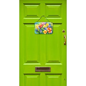 Freesias Multicolores Aquarelle Tenture Murale Imprimés Nouveau Panneau Métallique en Aluminium pour Cuisine Bar Salle de Bain Plaque Décoration Maison 8HX12W - Product Image 2