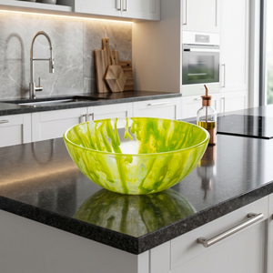 Luxury Handmade Resin Fruit Bowl Decorative Serving Bowl Modern Green Marble Design for Home Decor Dining Table Centerpiece - Product Image 3