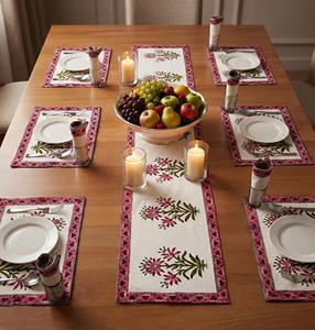 Export Quality Printed <b>Table</b> Mat Set with Matching <b>Runner</b> for <b>Dining</b> <b>Table</b> Decor and Home Use Available In Bulk Quantity - Product Image 5