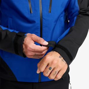 <b>Men's</b> Hooded Color Blocking <b>Windbreaker</b> Jacket Waterproof Zipper Closure Sporty Winter Outdoor Wear Regular Fit Blue <b>Black</b> - Product Image 6