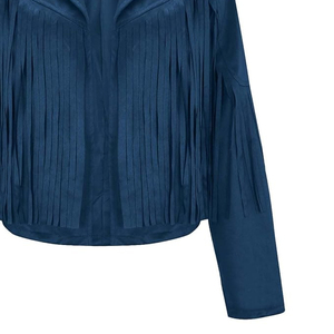 Best Selling Women's Adults Winter Cow Suede <b>Leather</b> Fringe <b>Jackets</b> Stylish Comfortable <b>Long</b> Sleeve Knitted Breathable - Product Image 3