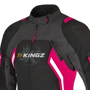 Veste de moto pour femmes à manches longues, 5 Sports, couleur noire et rose, coupe-vent, imperméable, 100% polyester, pour toutes les courses - Product Image 3