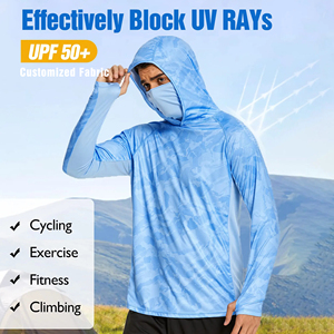 Custom High Quality Breathable Camouflage Long Sleeve <b>Shirt</b> Slim Fit Cooling Rash Guard With SPF50 and UV Protection Hooded <b>Fish</b> - Product Image 5